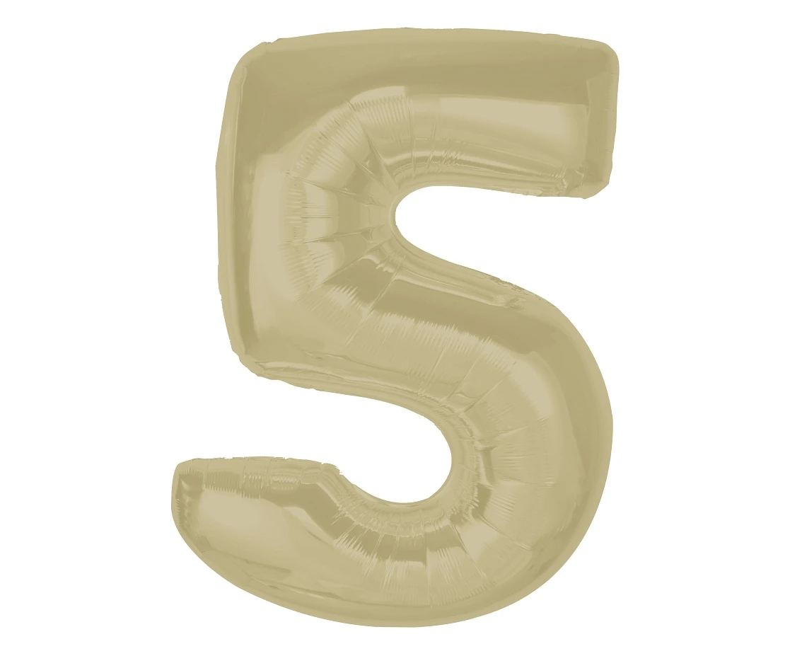 Foil balloon number 5, matt latte, 92 cm EOL